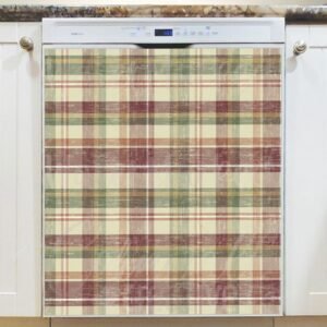 Mulberry Tartan Design Magnetic Dishwasher Door Cover