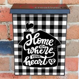 Home Sweet Home Buffalo Plaid Colonial Mailbox Cover