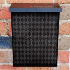 Black Rhombus Pattern Colonial Mailbox Cover
