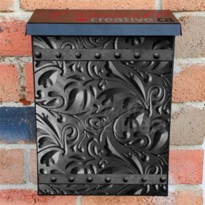 Engraved Grey Batik Flat Design Colonial Mailbox Cover