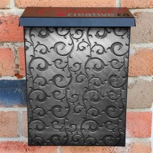 Engraved Dark Flat Design Colonial Mailbox Cover