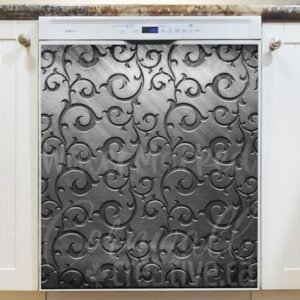Engraved Dark Flat Design Magnetic Dishwasher Door Cover
