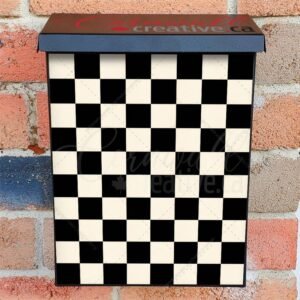Black and White Checkered Pattern Colonial Mailbox Cover
