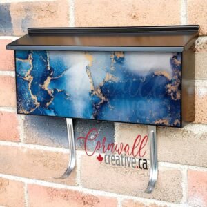 Beautiful Blue Marble Pattern Wall-mounted Townhouse Mailbox Cover
