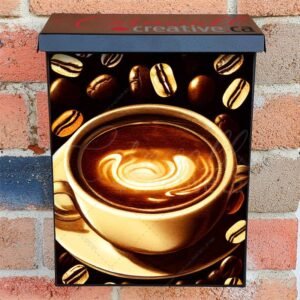 Coffee Cup and Coffee Beans Colonial Mailbox Cover