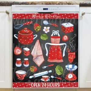 Polka Dot Kitchen Design Magnetic Dishwasher Door Cover