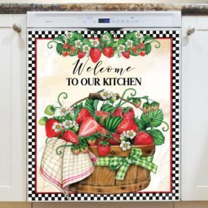 Strawberry Basket Magnetic Dishwasher Door Cover
