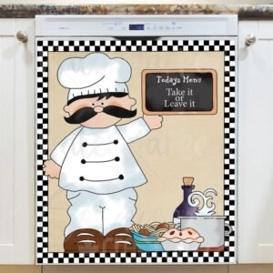 Cute Italian Chef Magnetic Dishwasher Door Cover