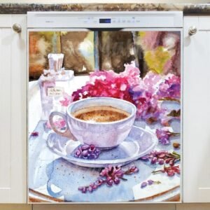 Sunday Morning Coffee Magnetic Dishwasher Door Cover
