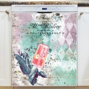 Vintage Ice cream Design Magnetic Dishwasher Door Cover