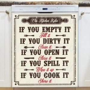 Our Kitchen Rules Magnetic Dishwasher Door Cover