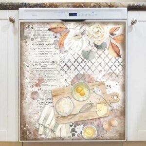 Vintage Bakery Design #1 Magnetic Dishwasher Door Cover