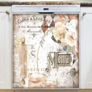 Vintage Bakery Design #3 Magnetic Dishwasher Door Cover