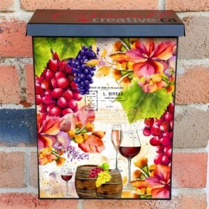 Vintage Wine Country Design #1 Colonial Mailbox Cover