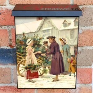 Merry Christmas by G. G. Kilburne Colonial Mailbox Cover