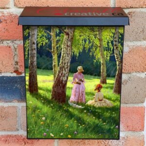Two Women in a Wood by E. Wrzeszcz Colonial Mailbox Cover