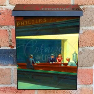 Nighthawks by Edward Hopper Colonial Mailbox Cover