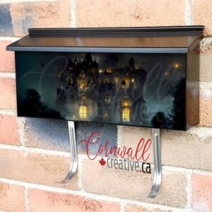 Dark Halloween Castle Wall-mounted Townhouse Mailbox Cover