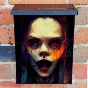 Scary Demon Girl Face Colonial Mailbox Cover