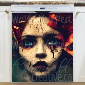 Demon Girl Face #3 Magnetic Dishwasher Door Cover