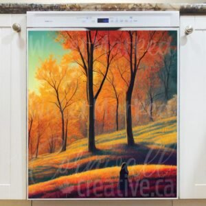 Girl in the Forest Magnetic Dishwasher Door Cover