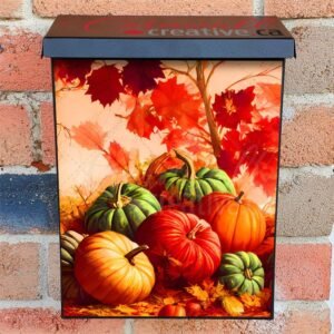 Colorful Pumpkin Field Colonial Mailbox Cover