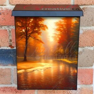 Autumn Sunlight Through the Trees #9 Colonial Mailbox Cover