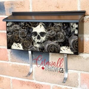 Gothic Skulls and Black Roses Wall-mounted Townhouse Mailbox Cover