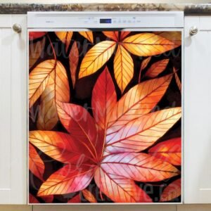 Colorful Leaves Magnetic Dishwasher Door Cover
