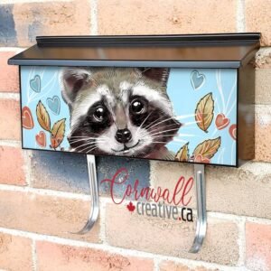 Cute Autumn Raccoon Wall-mounted Townhouse Mailbox Cover