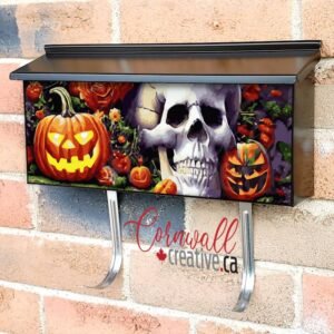 Autumn Flower Skull #9 Wall-mounted Townhouse Mailbox Cover