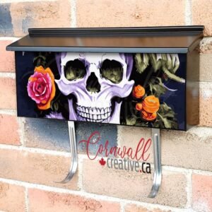 Autumn Flower Skull #10 Wall-mounted Townhouse Mailbox Cover