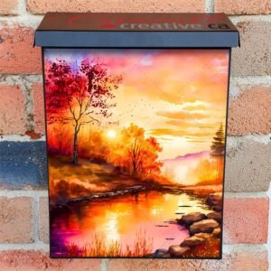 Beautiful Autumn Sunset #3 Colonial Mailbox Cover