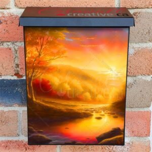 Beautiful Autumn Sunset #5 Colonial Mailbox Cover