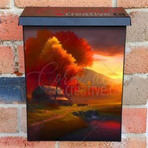 Beautiful Autumn Sunset #7 Colonial Mailbox Cover