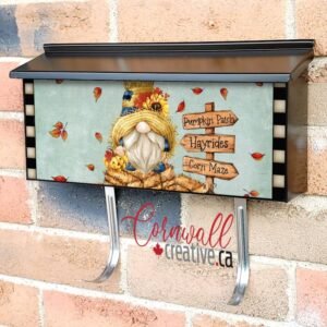 Cute Farmhouse Pumpkin Gnome #2 Wall-mounted Townhouse Mailbox Cover