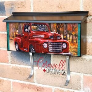 Red Autumn Farmhouse Truck Wall-mounted Townhouse Mailbox Cover