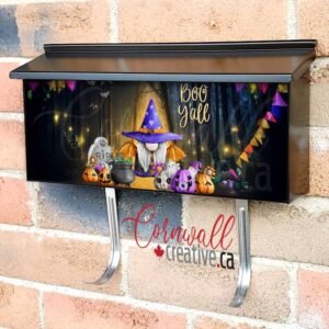 Gnome with Pumpkins and Ghosts Wall-mounted Townhouse Mailbox Cover
