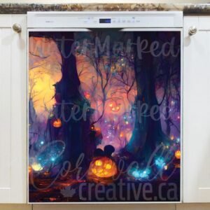 Pumpkins in a Magical Forest Magnetic Dishwasher Door Cover