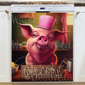 Piglet's Kitchen Magnetic Dishwasher Door Cover