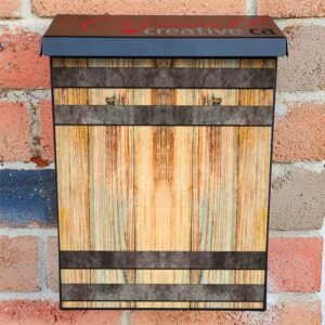Rustic Farmhouse Barn Door #1 Colonial Mailbox Cover