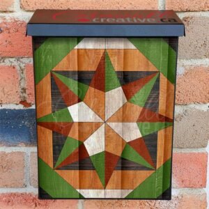 Quilt Design on Wood #2 Colonial Mailbox Cover