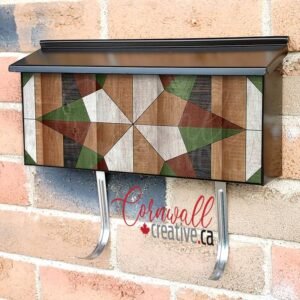Quilt Design on Wood #2 Wall-mounted Townhouse Mailbox Cover