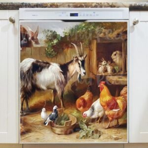 Lunchtime in the Farm Magnetic Dishwasher Door Cover