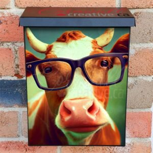 Cow in Eyeglasses #2 Colonial Mailbox Cover