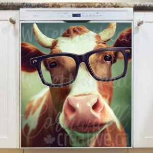 Cow in Eyeglasses #2 Magnetic Dishwasher Door Cover