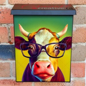 Cow in Eyeglasses #3 Colonial Mailbox Cover