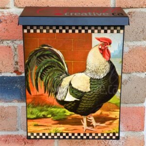 Beautiful Farmhouse Rooster #1 Colonial Mailbox Cover