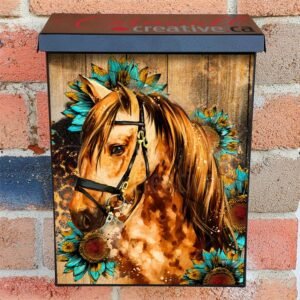 Pretty Horse and Sunflowers Colonial Mailbox Cover