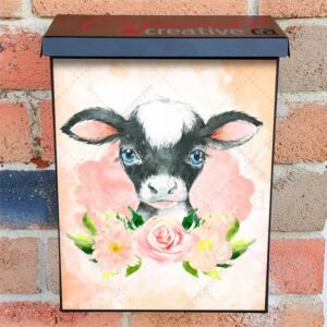 Little Calf and Flowers Colonial Mailbox Cover